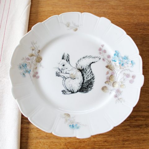 Assiette sur pied Écureuil