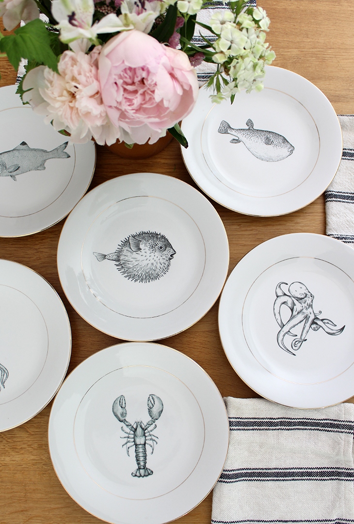 Service 6 assiettes Mer