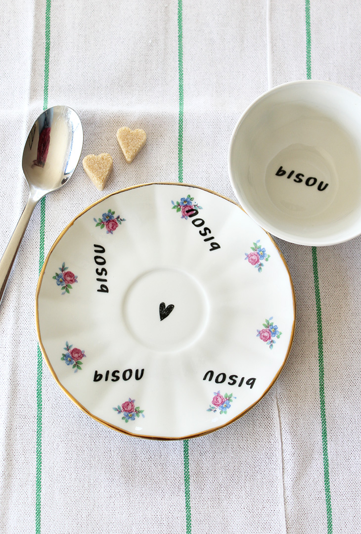 Tasse fleurie Bisou – Image 2