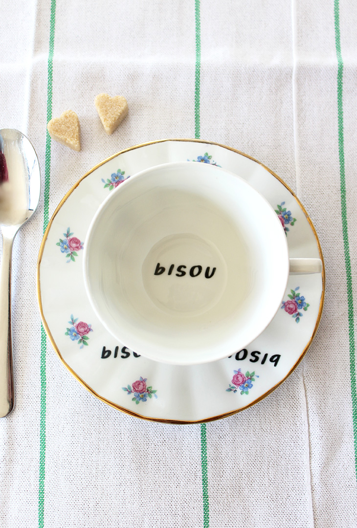 Tasse fleurie Bisou