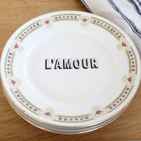 Assiettes l'Amour vertes