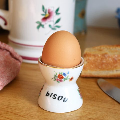 Coquetier fleuri Bisou