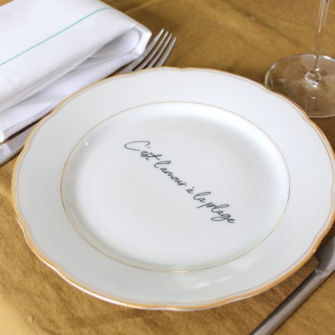 Assiette L'amour à la plage