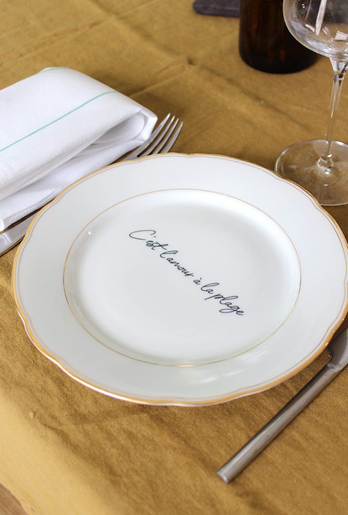 Assiette L'amour à la plage