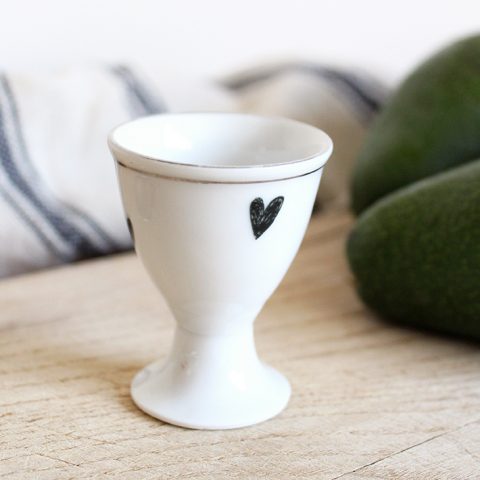 Coquetier liseré argent Cœurs