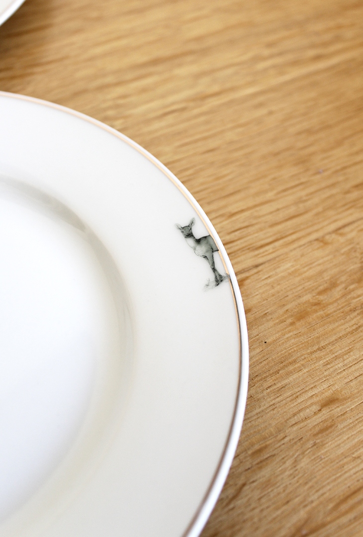 Service 6 assiettes à dessert Biche