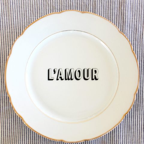 Assiette L'amour or