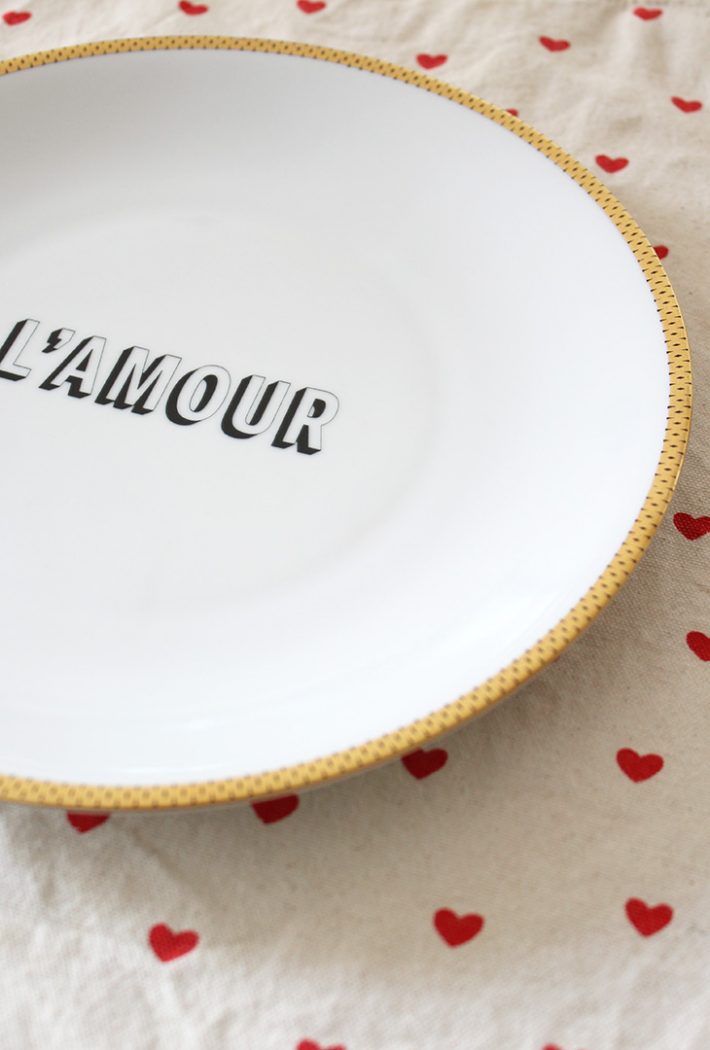 Assiette l'amour dorée