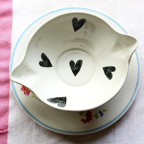 Saucière Cœurs bleue