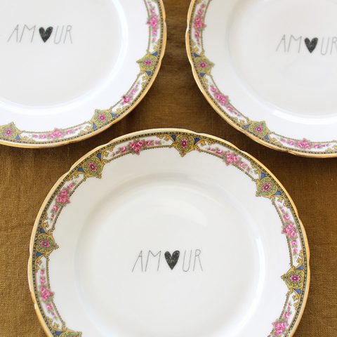 Service 6 assiettes à dessert Amour