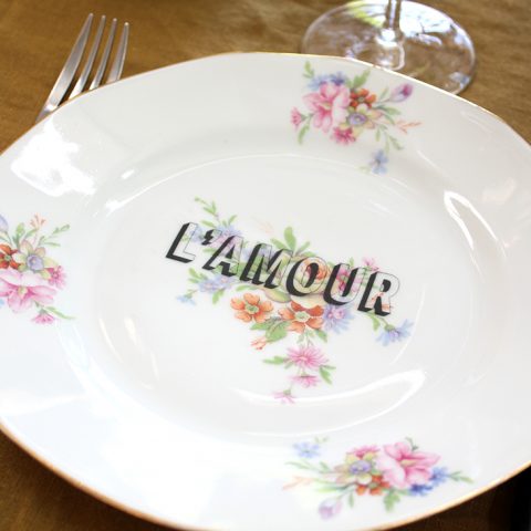 Assiette l'amour fleurie