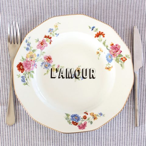 Assiette l'Amour fleurie