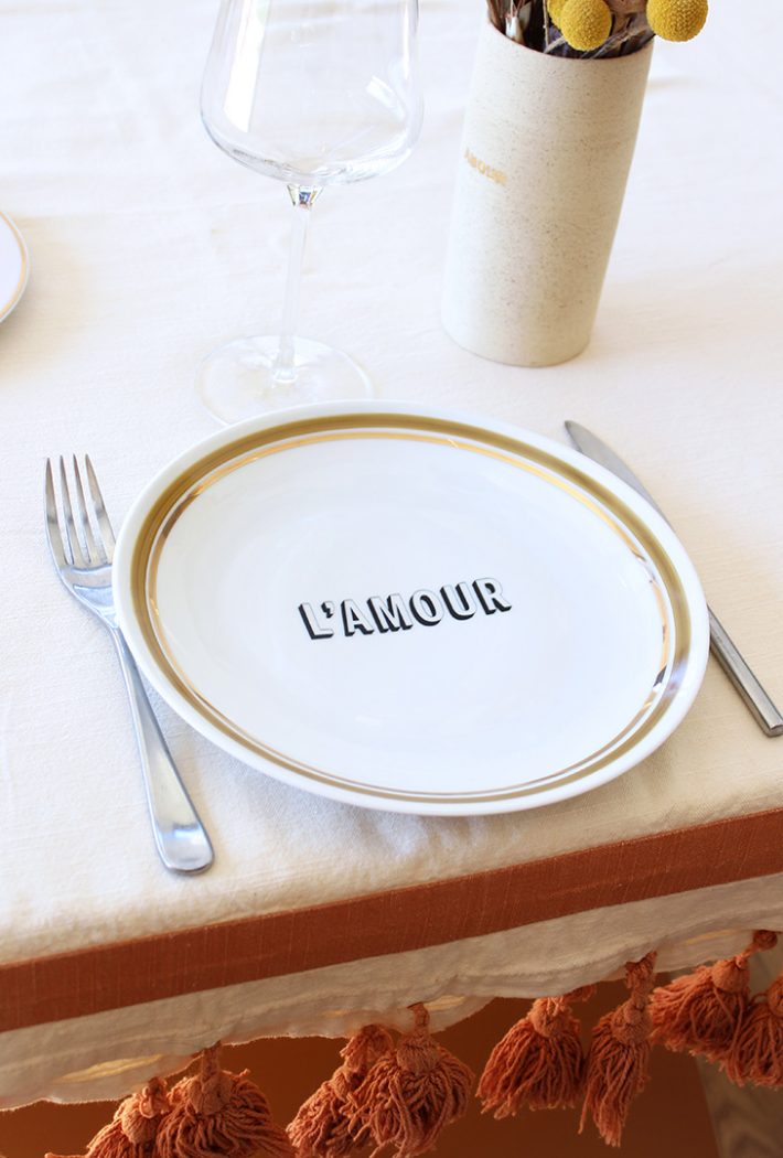Assiette rétro L'amour