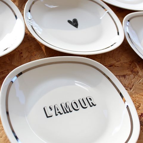 Service 6 assiettes l'Amour Cœurs