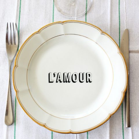 Assiette L'amour or