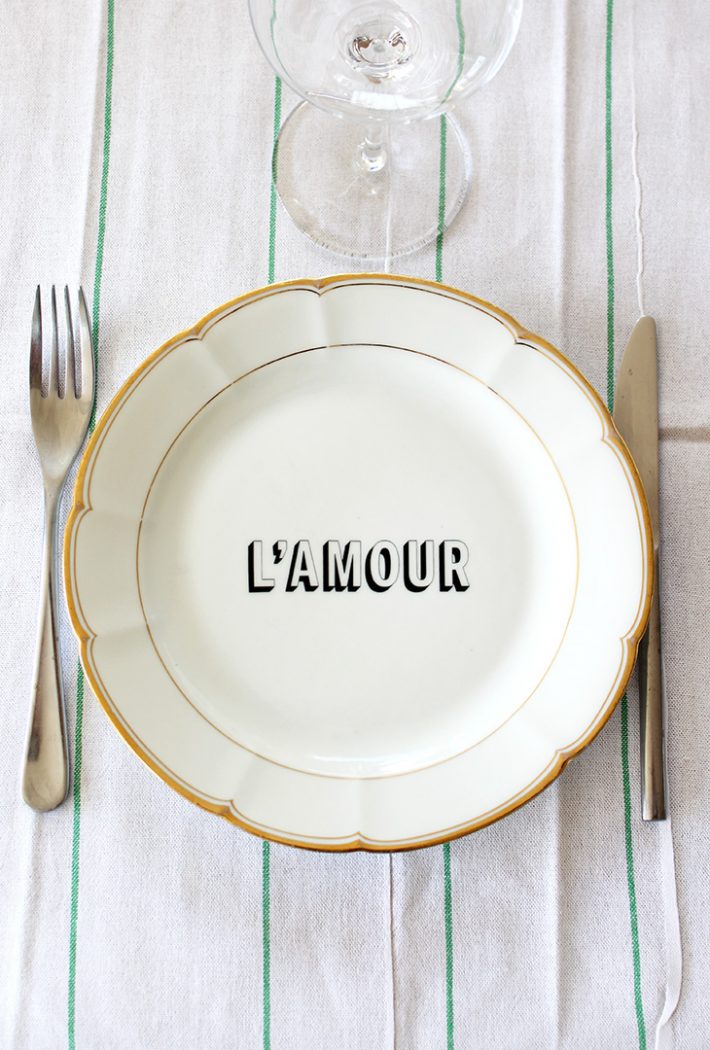 Assiette L'amour or