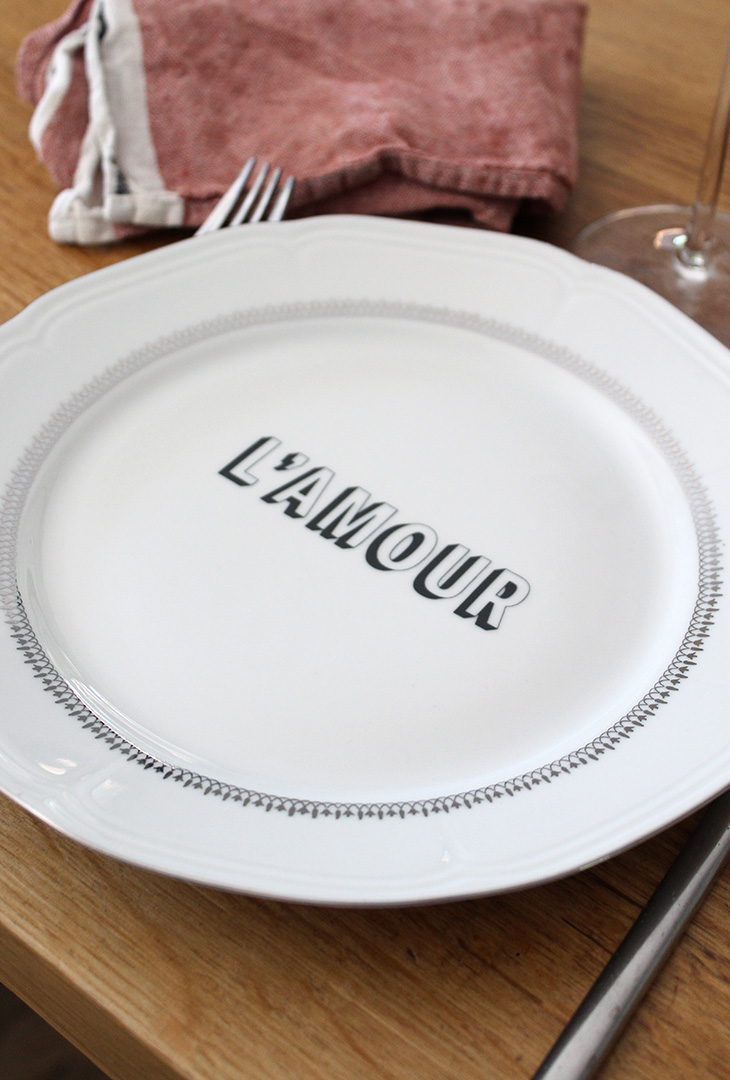 Assiette L'amour argent