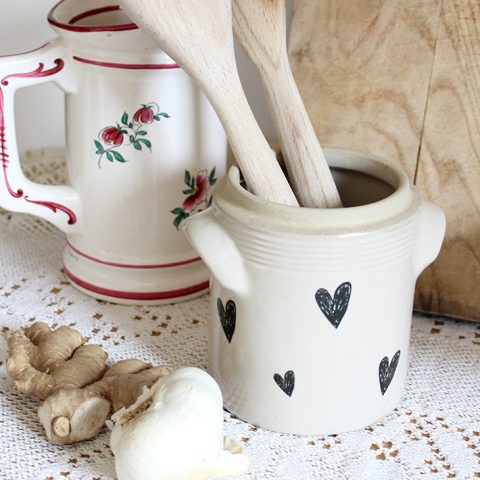 Pot Cœurs grès