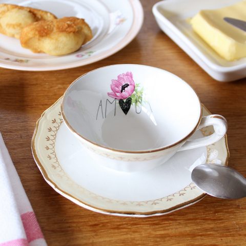 Tasse fleurie Amour