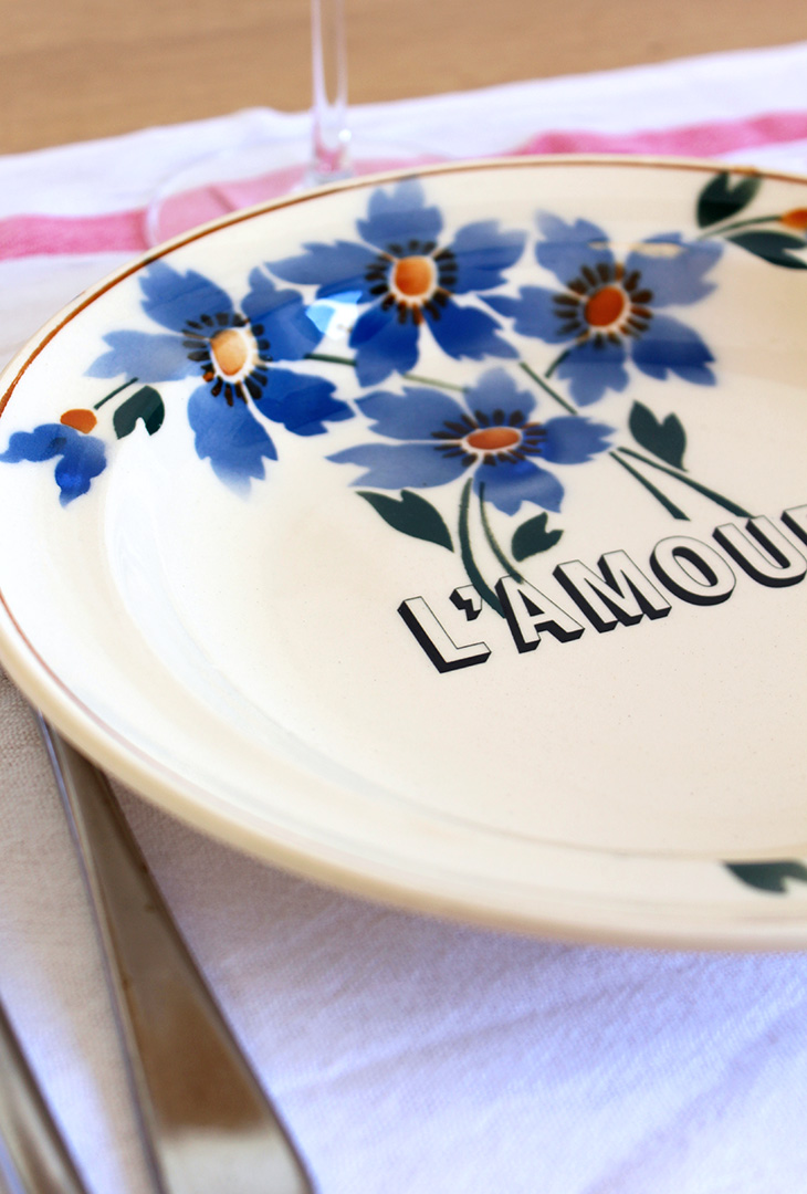 Assiette creuse Fleurs bleues L'amour – Image 2