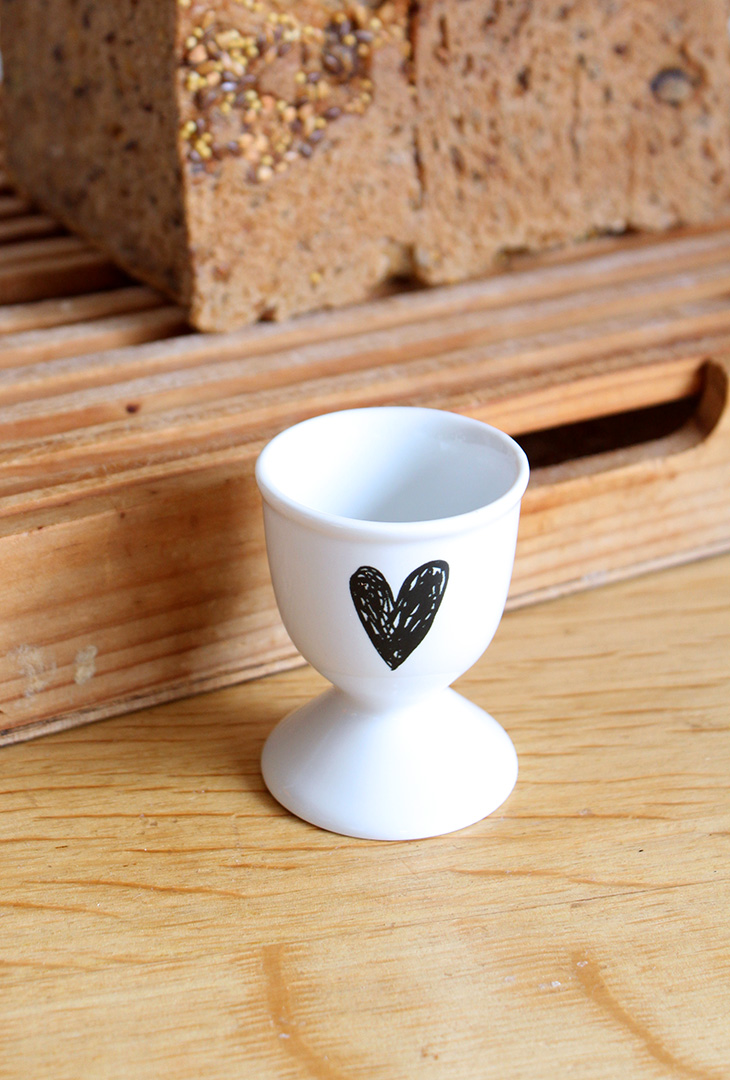 Coquetier blanc Cœur