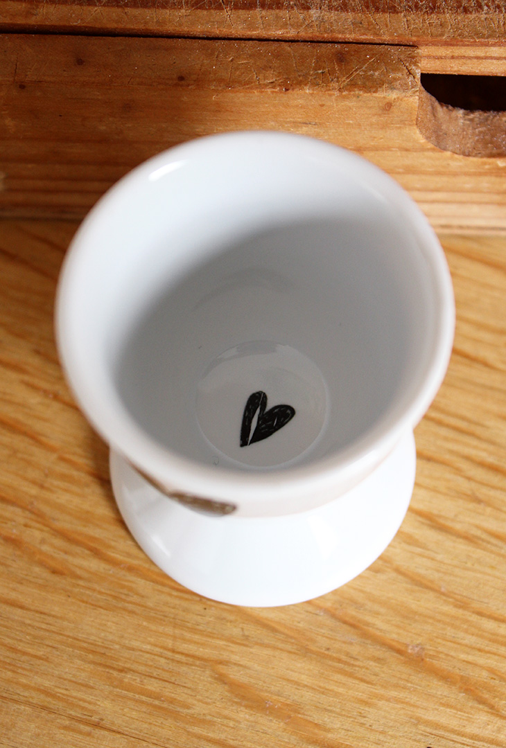 Coquetier blanc Cœur – Image 2