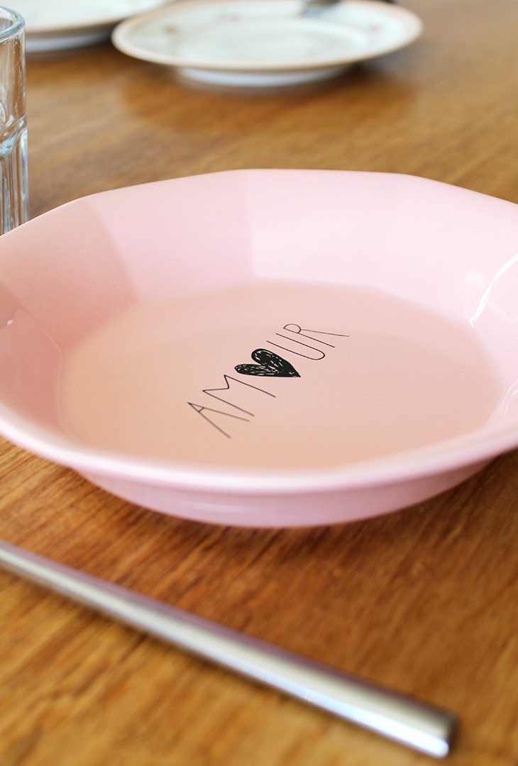 Assiette rose Amour – Image 3