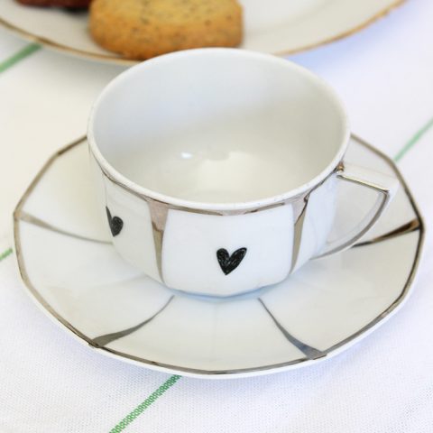 Tasse à café cœurs