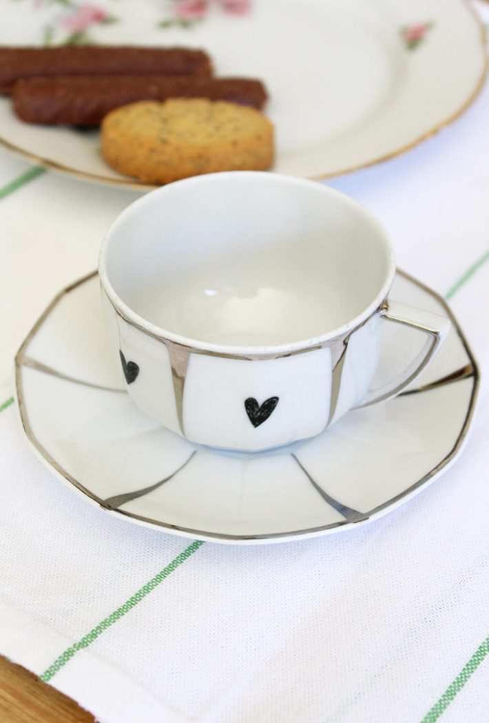 Tasse à café cœurs