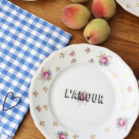 Service 4 assiettes à dessert L'amour
