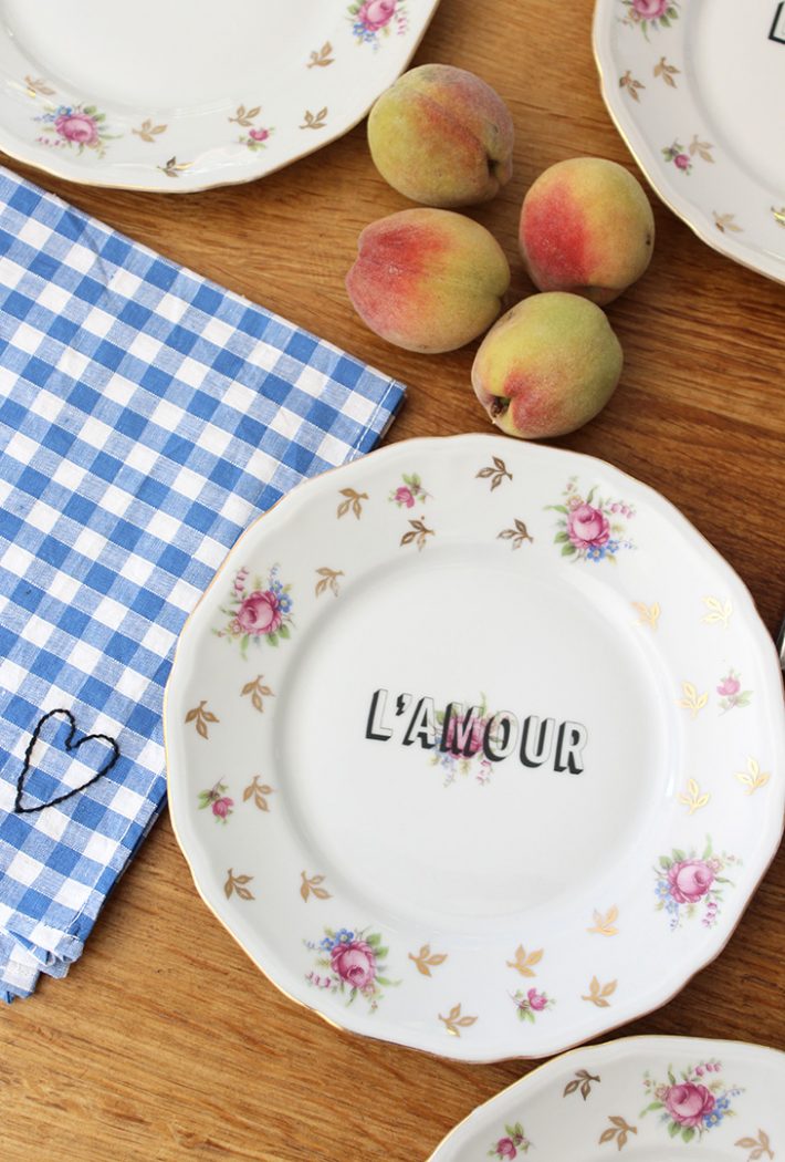 Service 4 assiettes à dessert L'amour