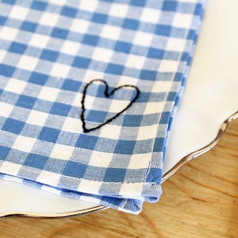 Serviette de table Cœur x2