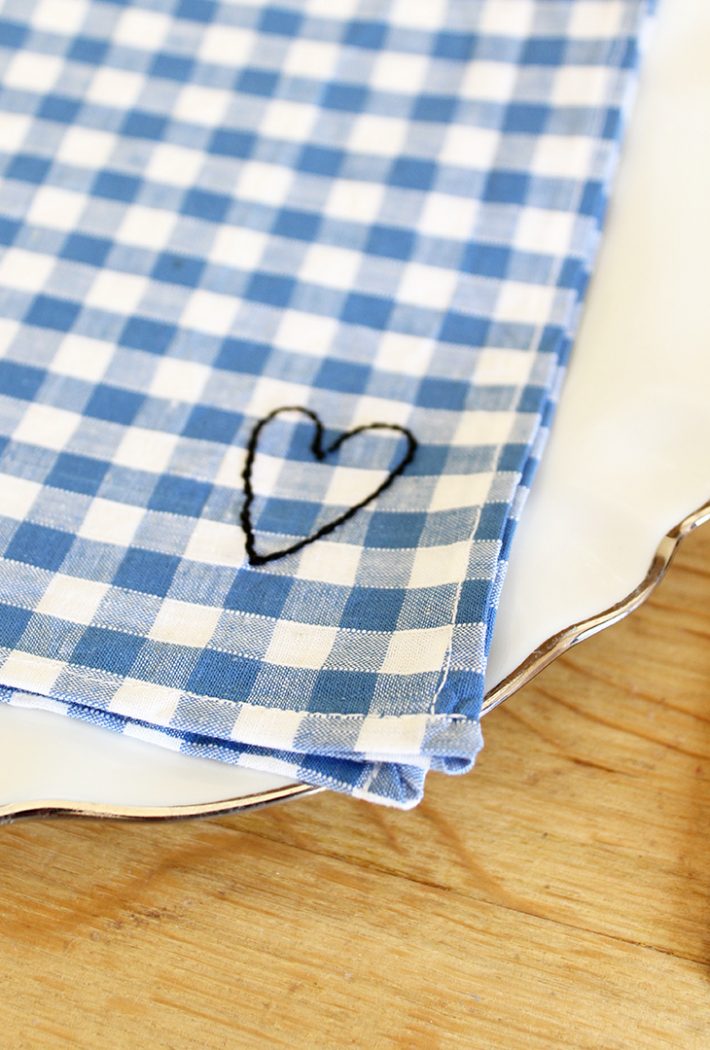 Serviette de table Cœur x2