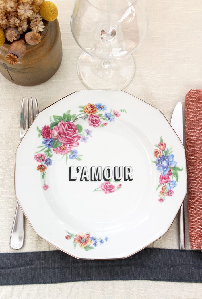 Assiette creuse L'amour fleurie