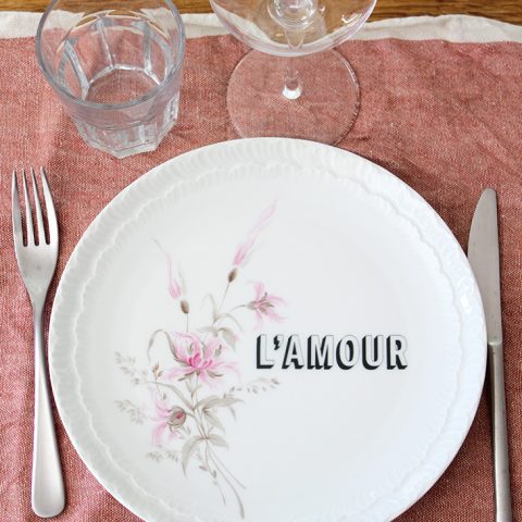Assiette L'amour fleurs