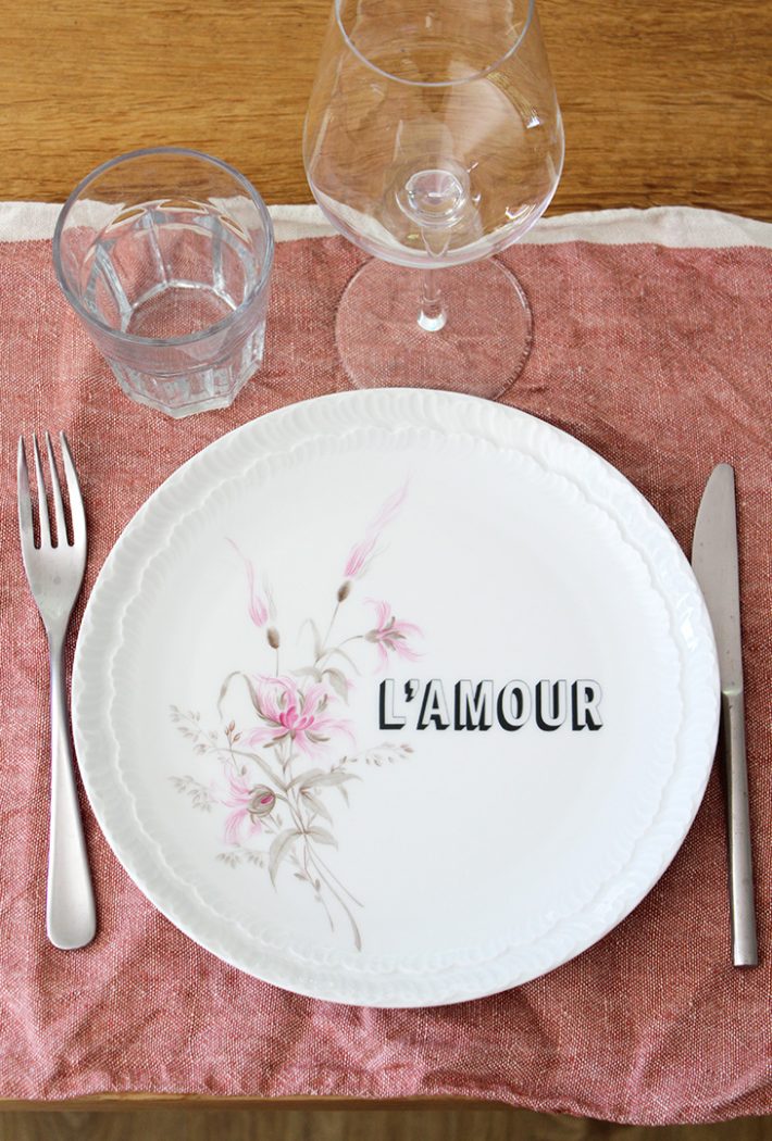 Assiette L'amour fleurs