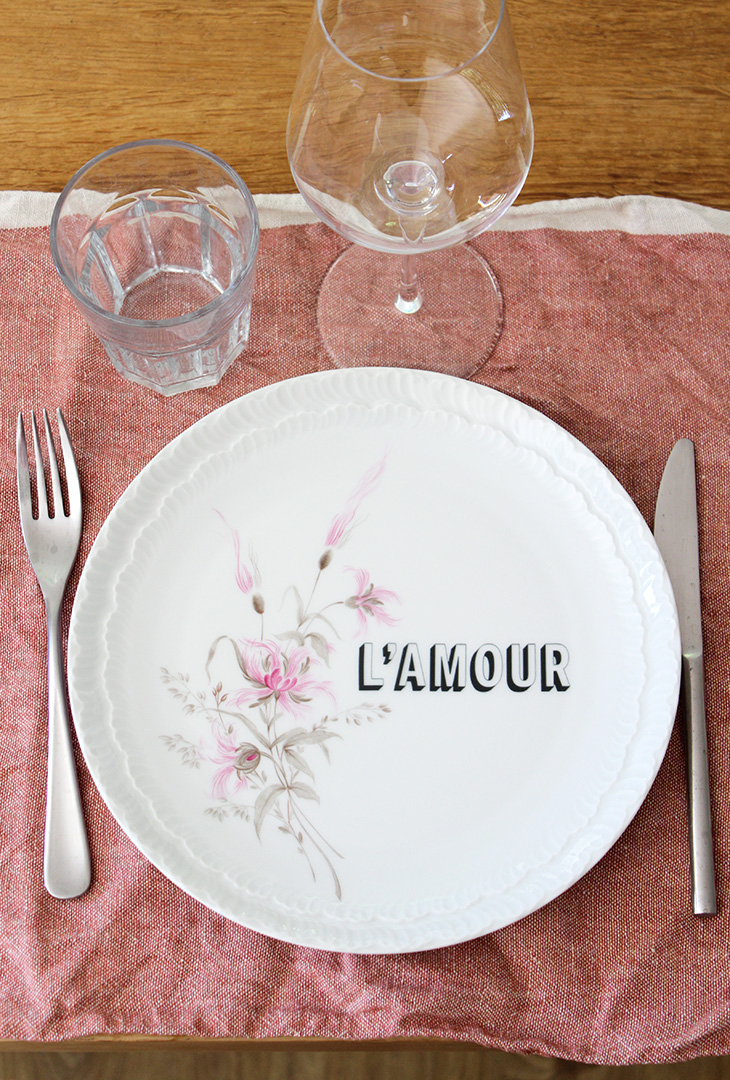 Assiette L'amour fleurs
